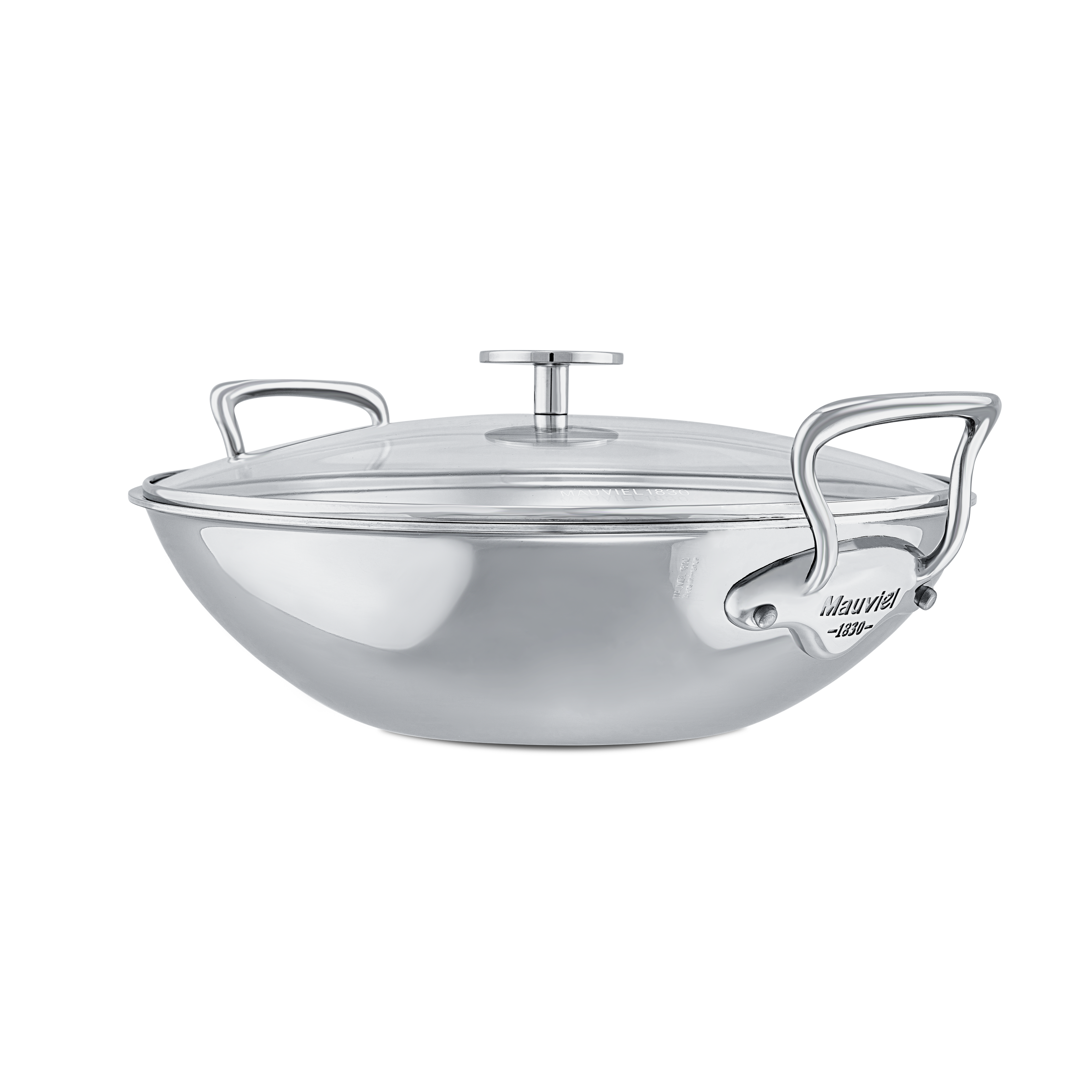 Mauviel M'COOK 5-Ply Wok With Two Cast Stainless Steel Mauviel M'COOK 5-Ply Wok With Two Cast Stainless Steel