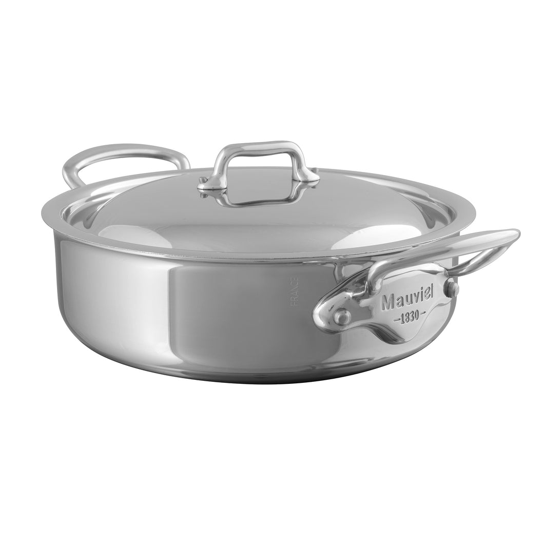 Mauviel M'COOK 5-Ply Rondeau With Lid, Cast Stainless Steel Handle, 1.8-Qt - Mauviel1830
