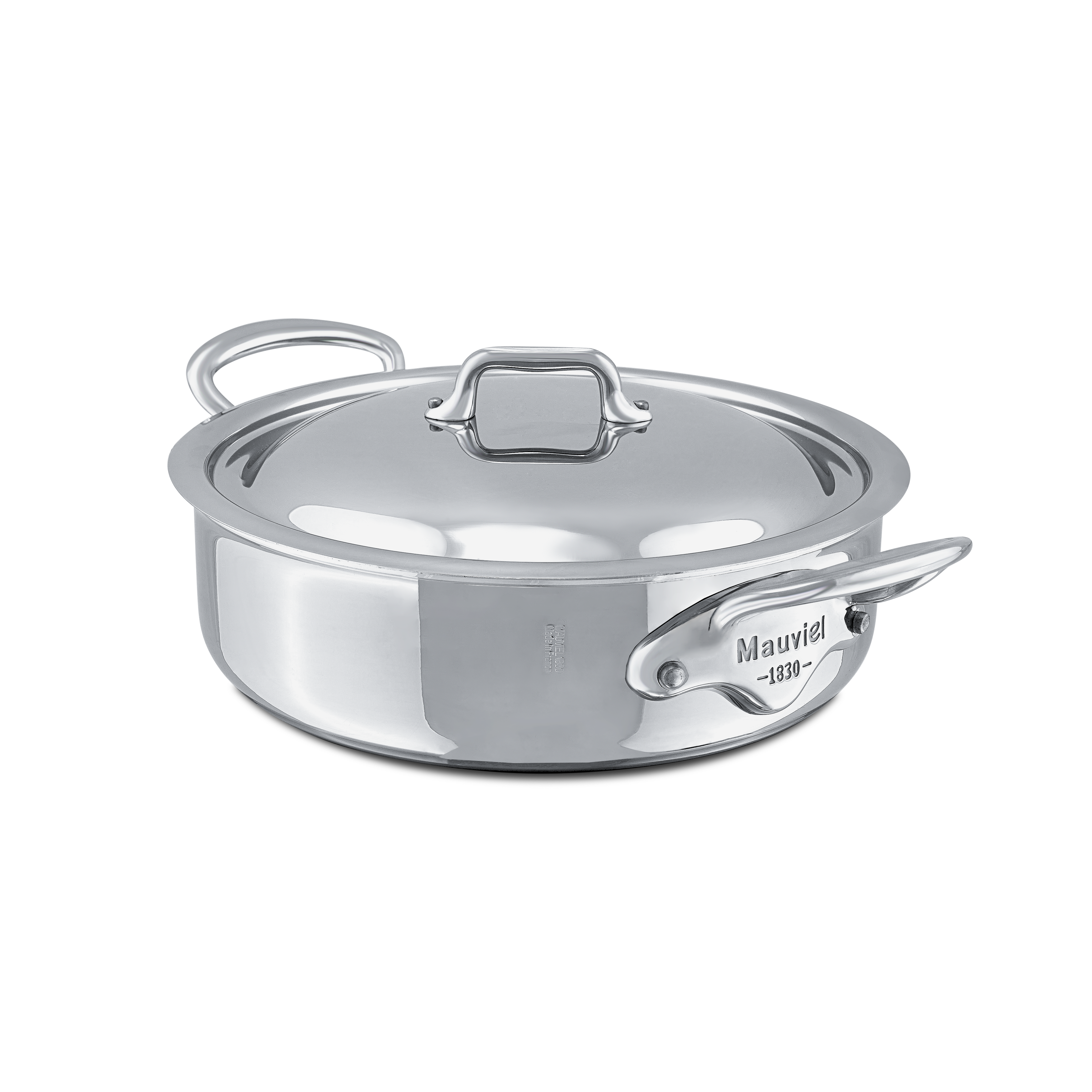 Mauviel M'COOK 5-Ply Rondeau With Lid, Cast Stainless Steel Handle, 1.8-Qt - Mauviel1830