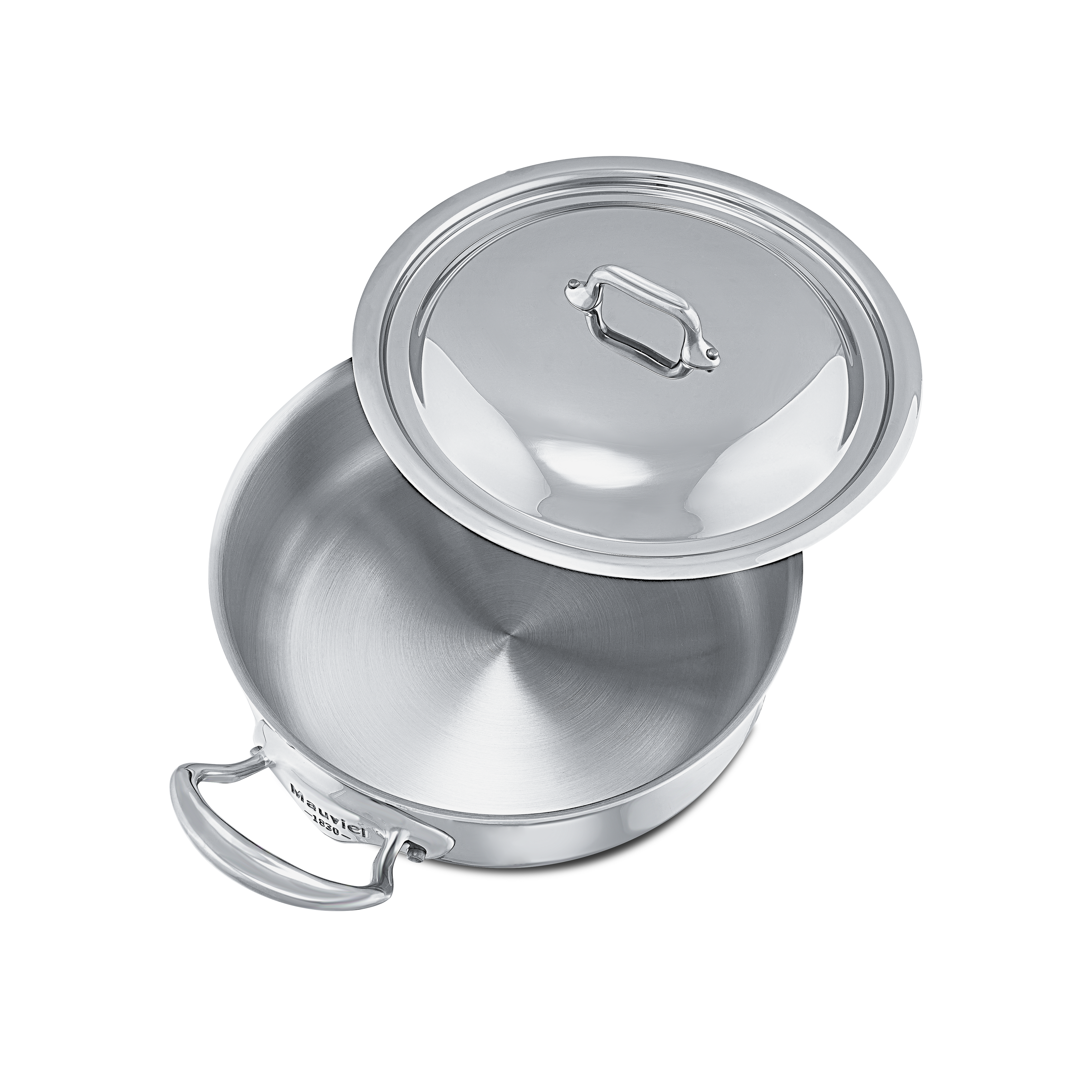 Mauviel M'COOK 5-Ply Rondeau With Lid, Cast Stainless Steel Handle, 1.8-Qt - Mauviel1830