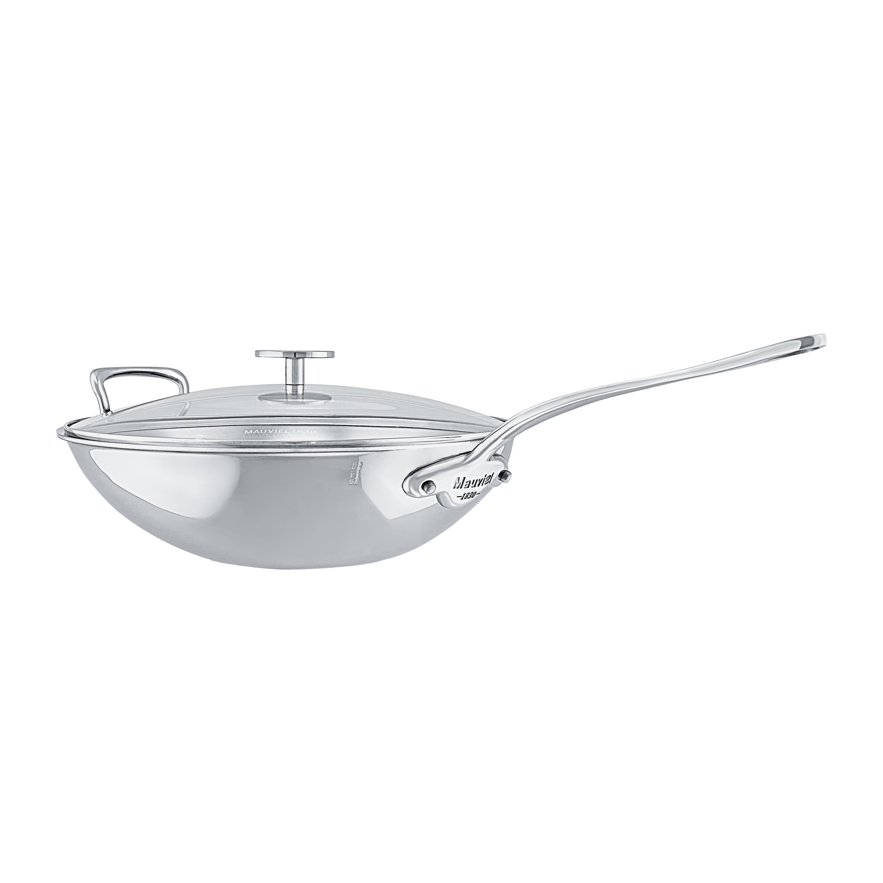Mauviel M'Cook 5-Ply Stainless Steel Wok With Lid - Thumbnail 3