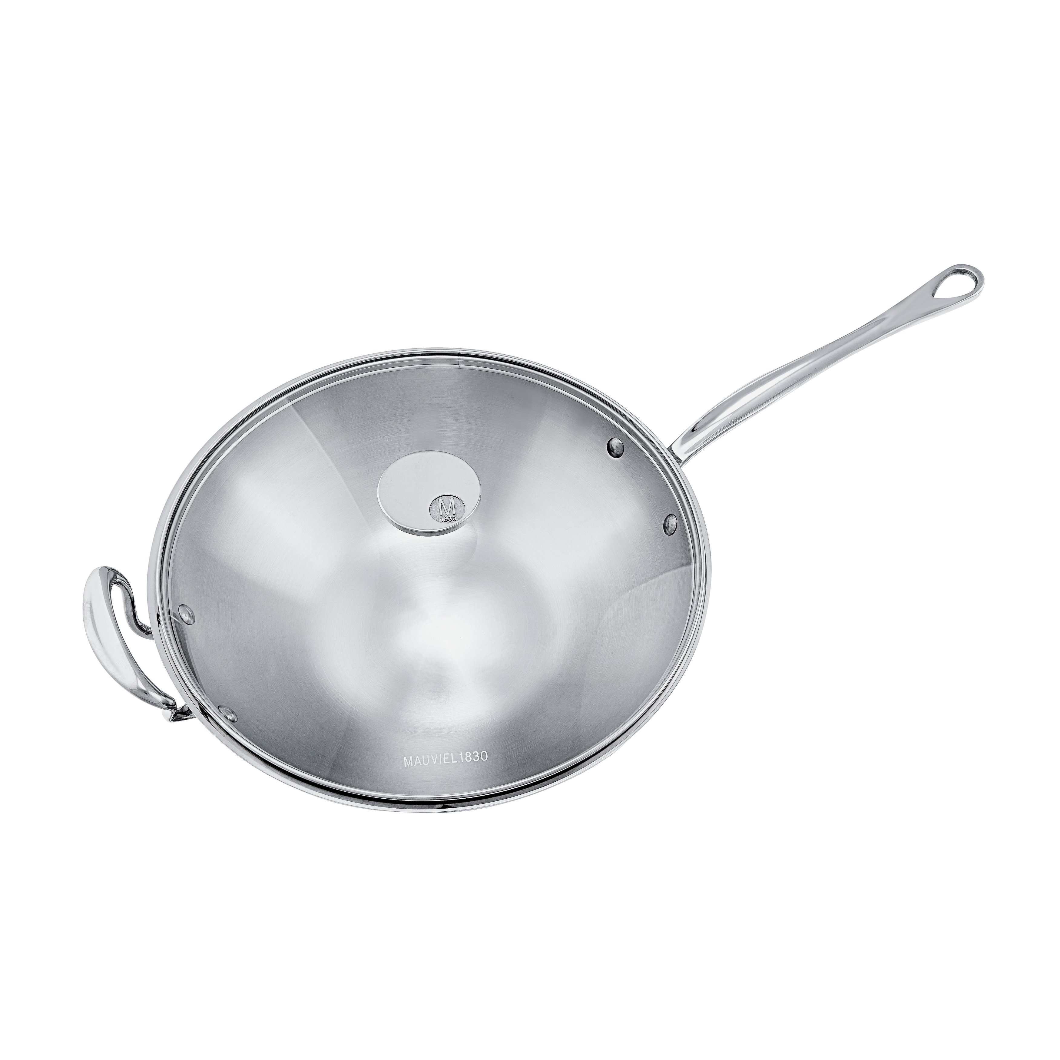 Mauviel M'Cook 5-Ply Stainless Steel Wok With Lid - Thumbnail 2