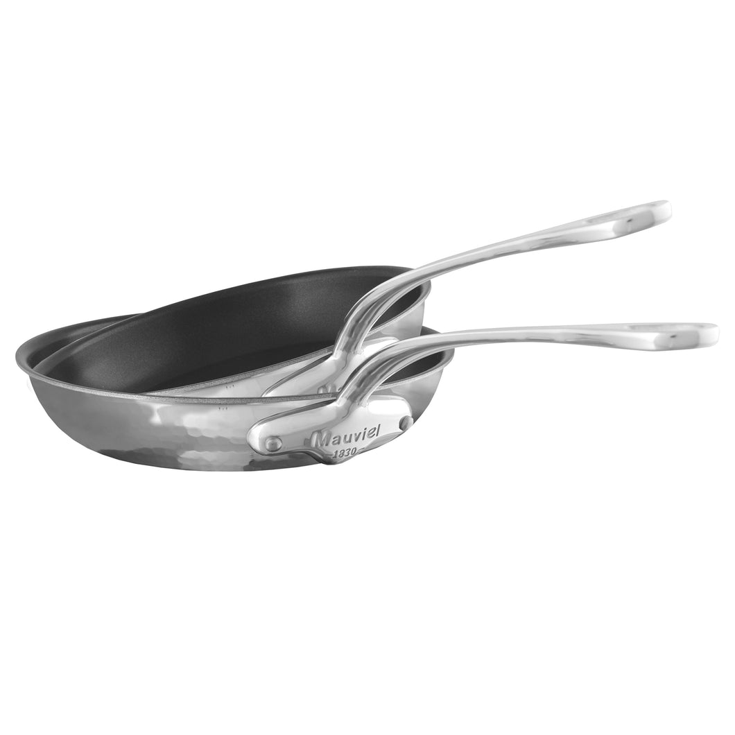 Mauviel M'ELITE 2-Piece Nonstick Frying Pan Set With Cast Stainless Steel Handles - Mauviel USA