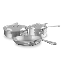 Mauviel Mauviel M'ELITE Hammered 5-Ply 5-Piece Cookware Set With Curved Lid, Cast Stainless Steel Handles Mauviel M'ELITE Hammered 5-Ply 5-Piece Cookware Set With Curved Lid, Cast Stainless Steel Handles
