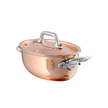 Mauviel Mauviel M'MINIS Copper Oval Stew Pan With Lid, Stainless Steel Handles, 0.42-Qt Mauviel M'MINIS Copper Oval Stew Pan With Lid, Stainless Steel Handles, 0.42-Qt - Mauviel USA