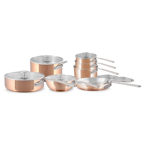 Mauviel M'TRIPLY S 360 Copper 14-Piece Cookware Set With Stainless Steel Handles - Mauviel USA