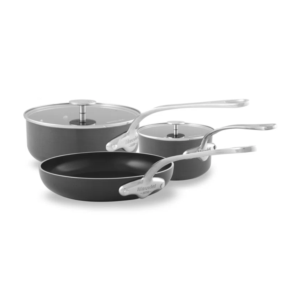 Mauviel M'stone 360 Hard Anodized Nonstick 5-Piece Cookware Set With Stainless Steel Handles - Mauviel USA