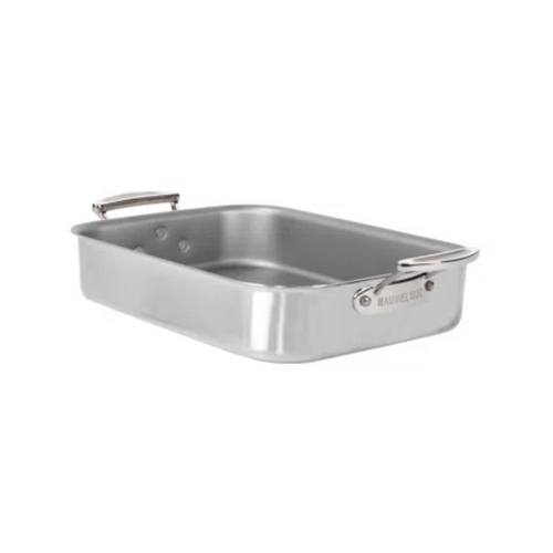 Mauviel M'Inox 360 Brushed Stainless Steel Roasting Pan With Stainless Steel Handles, 13.5 x 9.1-in - Mauviel USA