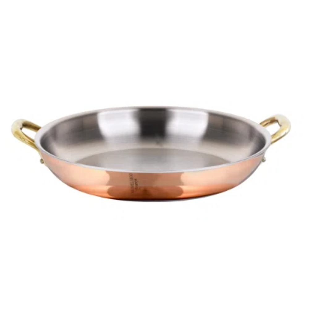 Mauviel M'TRIPLY Bronze Polished Copper & Stainless Steel Round Pan With Bronze Handles, 10.3-In - Mauviel USA