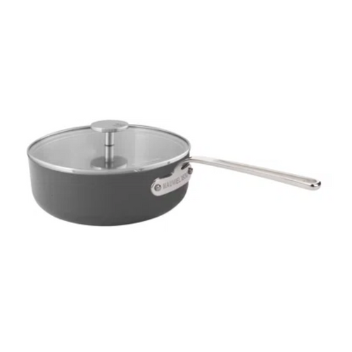Mauviel M'stone 360 Hard Anodized Nonstick Saute Pan With Glass Lid, Stainless Steel Handle, 3.4-Qt - Mauviel USA