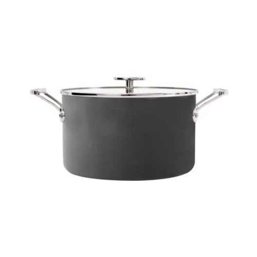 Mauviel M'stone 360 Hard Anodized Nonstick Stewpan With Glass Lid, Stainless Steel Handles, 6.1-Qt - Mauviel USA