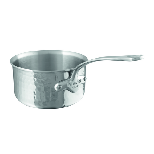 Mauviel M'ELITE Hammered Sauce Pan With Cast Stainless Steel Handle, 1.2-Qt - Mauviel USA
