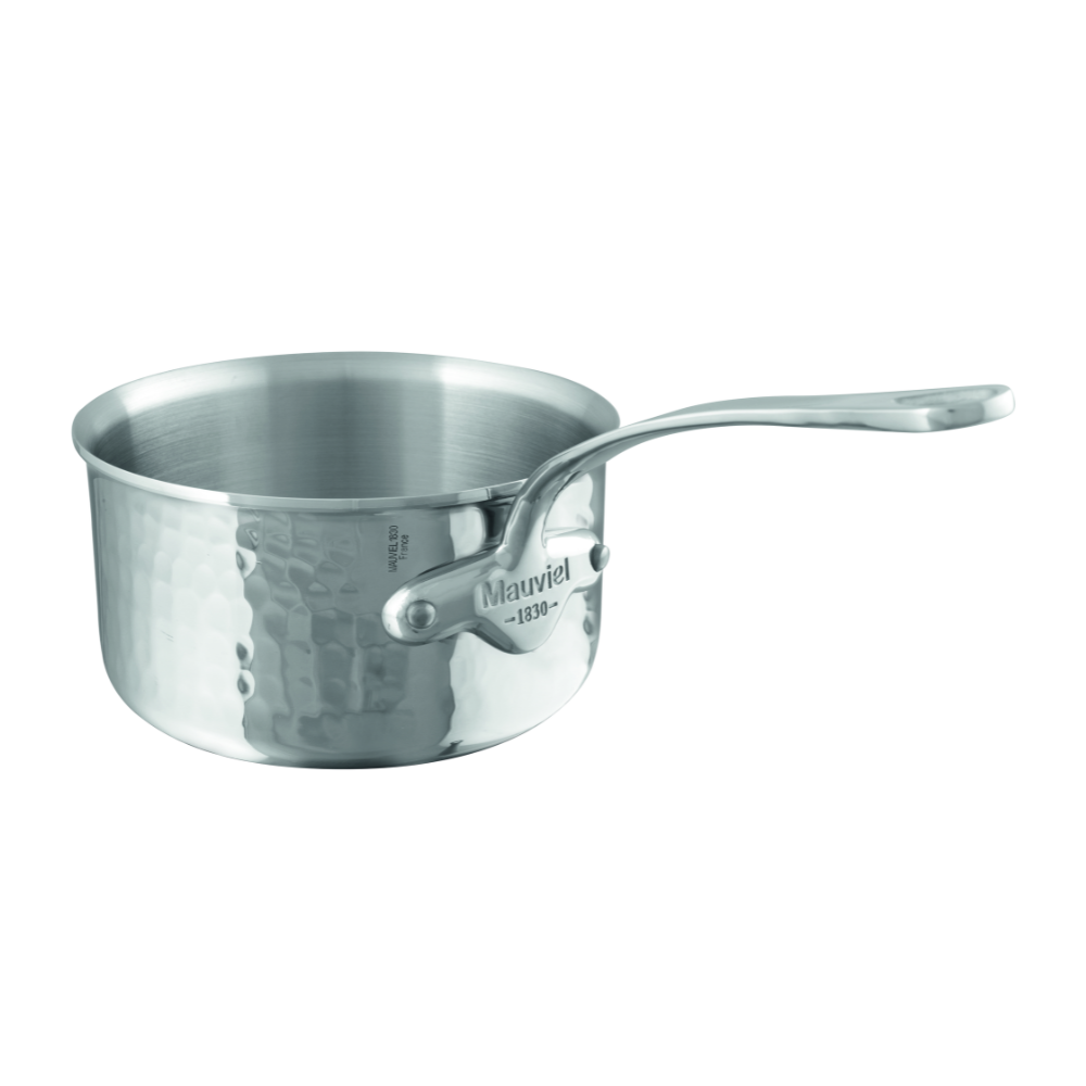 Mauviel M'ELITE Hammered Sauce Pan With Cast Stainless Steel Handle, 0.8-Qt - Mauviel USA