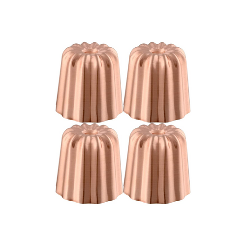Mauviel M'Passion 4-Piece Copper Tinned Canele Mold Set, 2.3-in - Mauviel USA