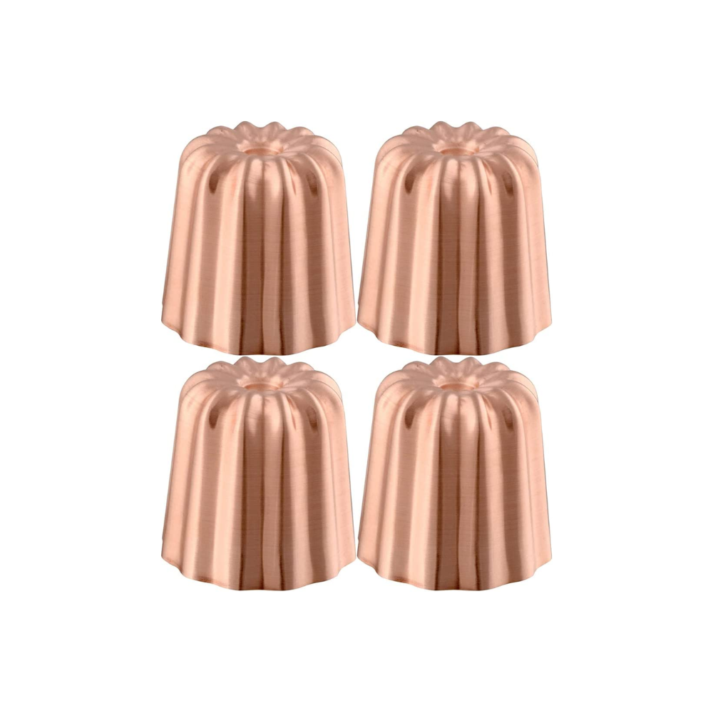 Mauviel M'Passion 4-Piece Copper Tinned Canele Mold Set, 2.3-in - Mauviel USA