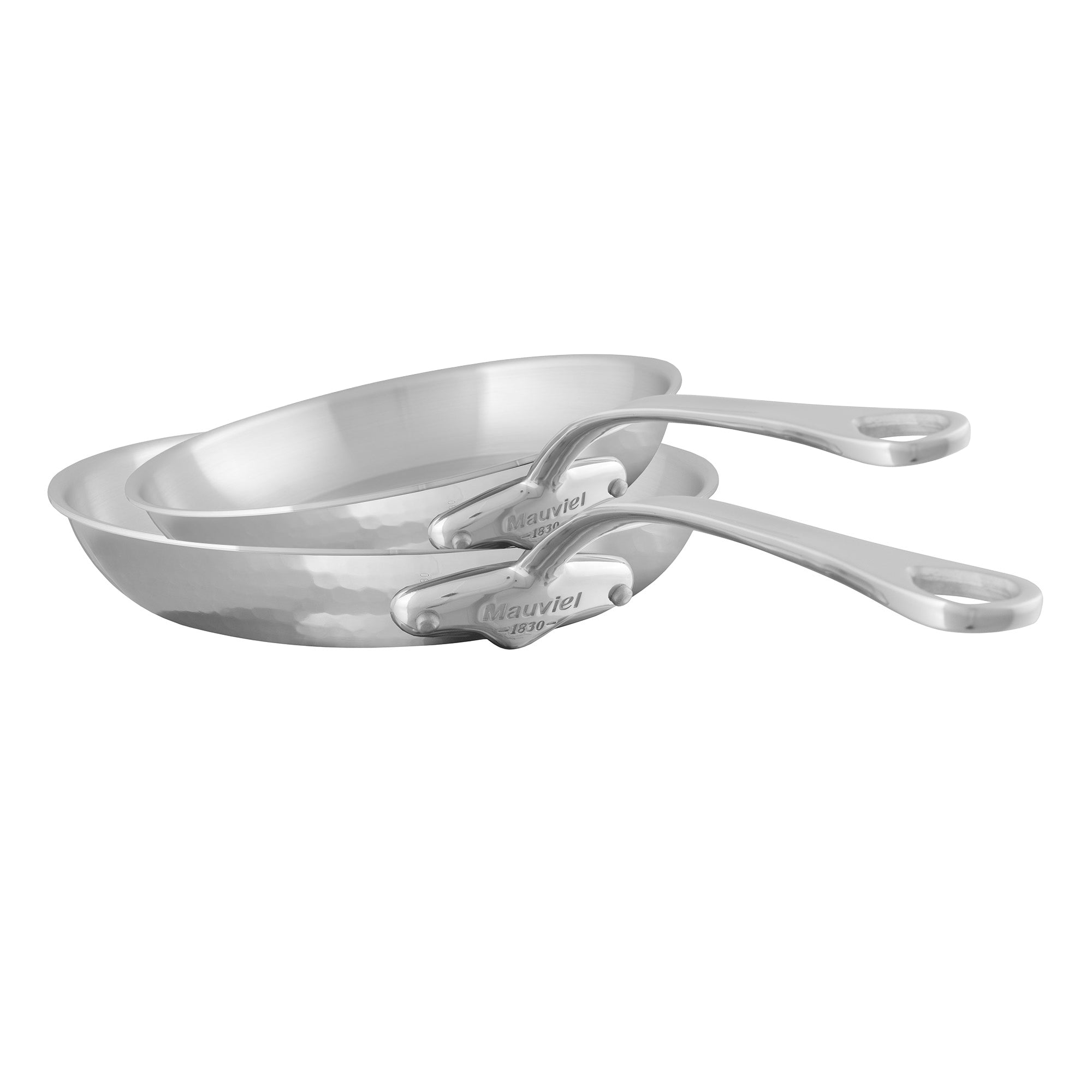 Mauviel M'ELITE Hammered 5-Ply 2-Piece Frying Pan Set With Cast