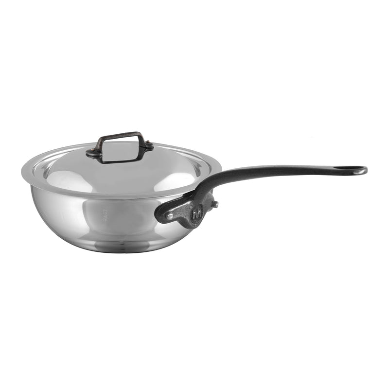 Mauviel M'COOK CI Curved Splayed Saute Pan With Lid, Cast Iron Handle, |  Mauviel1830 | Made In France