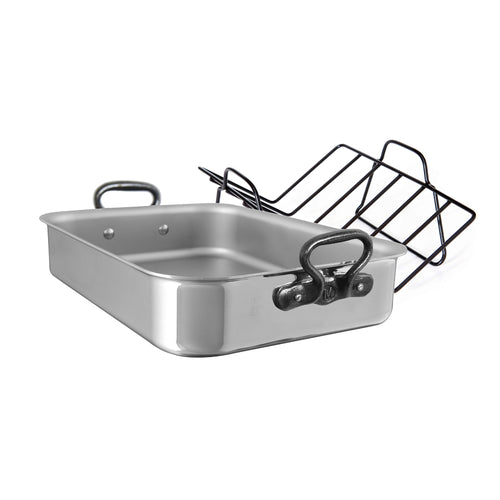 Mauviel M'COOK CI Roasting Pan With Rack and Cast Iron Handles, 15.7 x 11.8-In - Mauviel1830