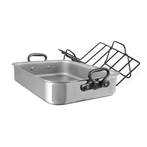 Mauviel USA Mauviel M'COOK CI Roasting Pan With Rack and Cast Iron Handles, 15.7 x 11.8-In Mauviel M'COOK CI Roasting Pan With Rack and Cast Iron Handles, 15.7 x 11.8-In - Mauviel1830