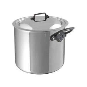Mauviel M'Cook Iron 5-Ply Polished Stainless Steel Stock Pot With Lid, Cast Stainless Steel Handles, 9.7-Qt - Mauviel1830