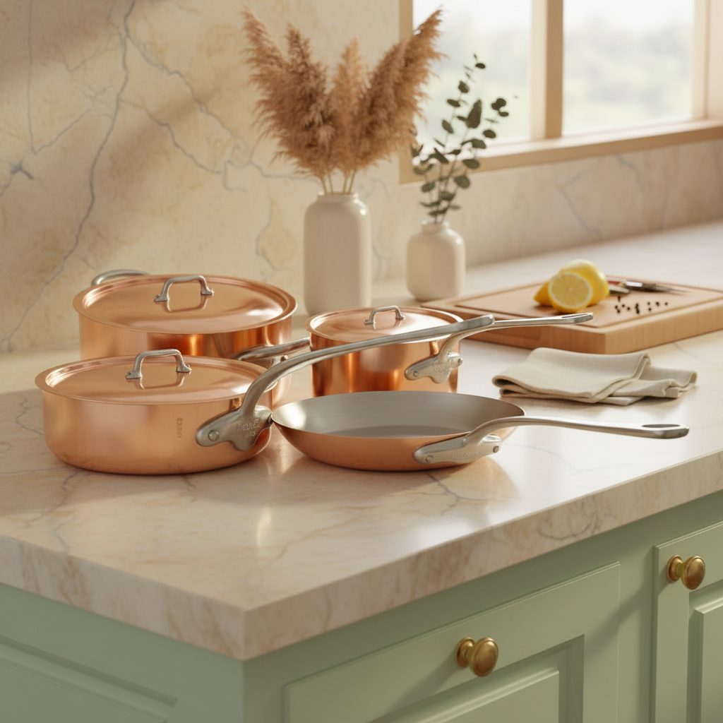 Mauviel M'3 S Copper 7-Piece Cookware Set With Cast Stainless Steel Handle - Mauviel1830