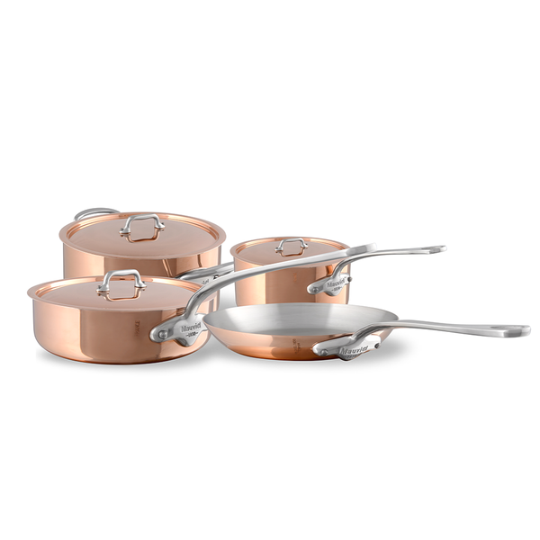 Mauviel M'3 S Copper 7-Piece Cookware Set With Cast Stainless