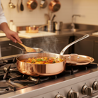 Mauviel M'3 S Copper Saute Pan With Lid, Cast Stainless Steel Handle, 3.2-Qt - Mauviel1830