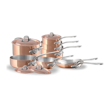 Mauviel Mauviel M'Heritage 150 S 12-Piece Copper Cookware Set with Cast Stainless Steel Handles And Curved Lid Mauviel M'Heritage 150 S 12-Piece Copper Cookware Set with Cast Stainless Steel Handles And Curved Lid