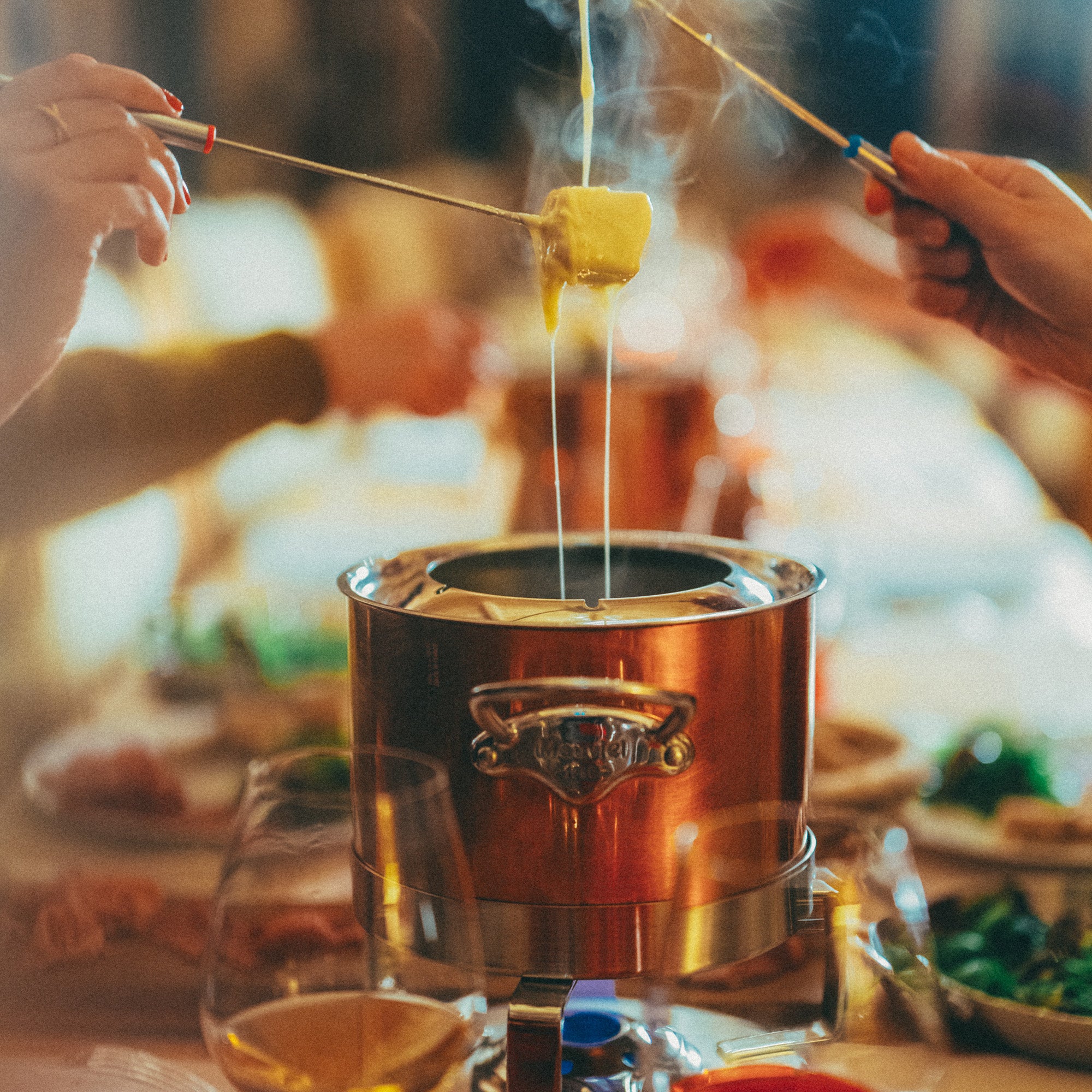 Mauviel M'Heritage M'150 S Copper Fondue Set With Stainless Steel