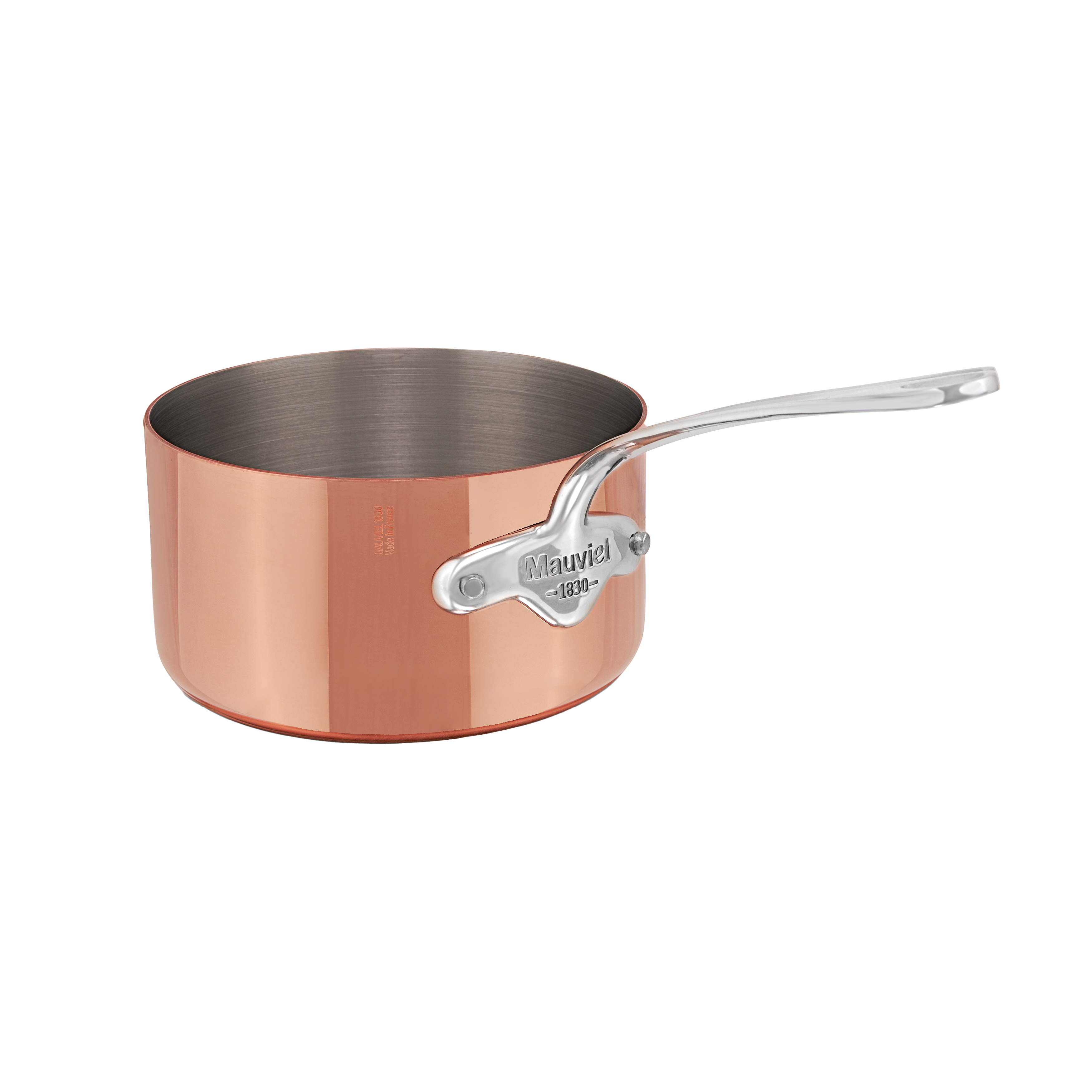 Mauviel M'Heritage M'150 S Copper Sauce Pan With Curved Lid, Cast Stainless Steel Handles, 2.8-Qt - Mauviel1830