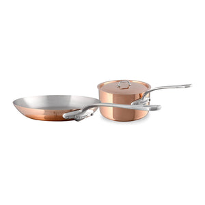 Mauviel 1830 Mauviel M'Heritage 150 S Copper Sauce Pan With Lid 1.9-qt and Frying Pan 10.2-in Bundle Mauviel M'150 S Polished Copper & Stainless Steel Sauce Pan With Lid 1.9-qt and Frying Pan 10.2-in Bundle - Mauviel USA