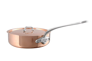 Mauviel 1830 Mauviel M'150 S Saute Pan With Lid, Cast Stainless Steel Handle, 1.1-Qt M'HERITAGE 150s Saute Pan With Lid - Mauviel USA