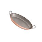 Mauviel M'Heritage M'150 S Copper Oval Pan With Cast Stainless Steel Handles, 9.8-in - Mauviel1830