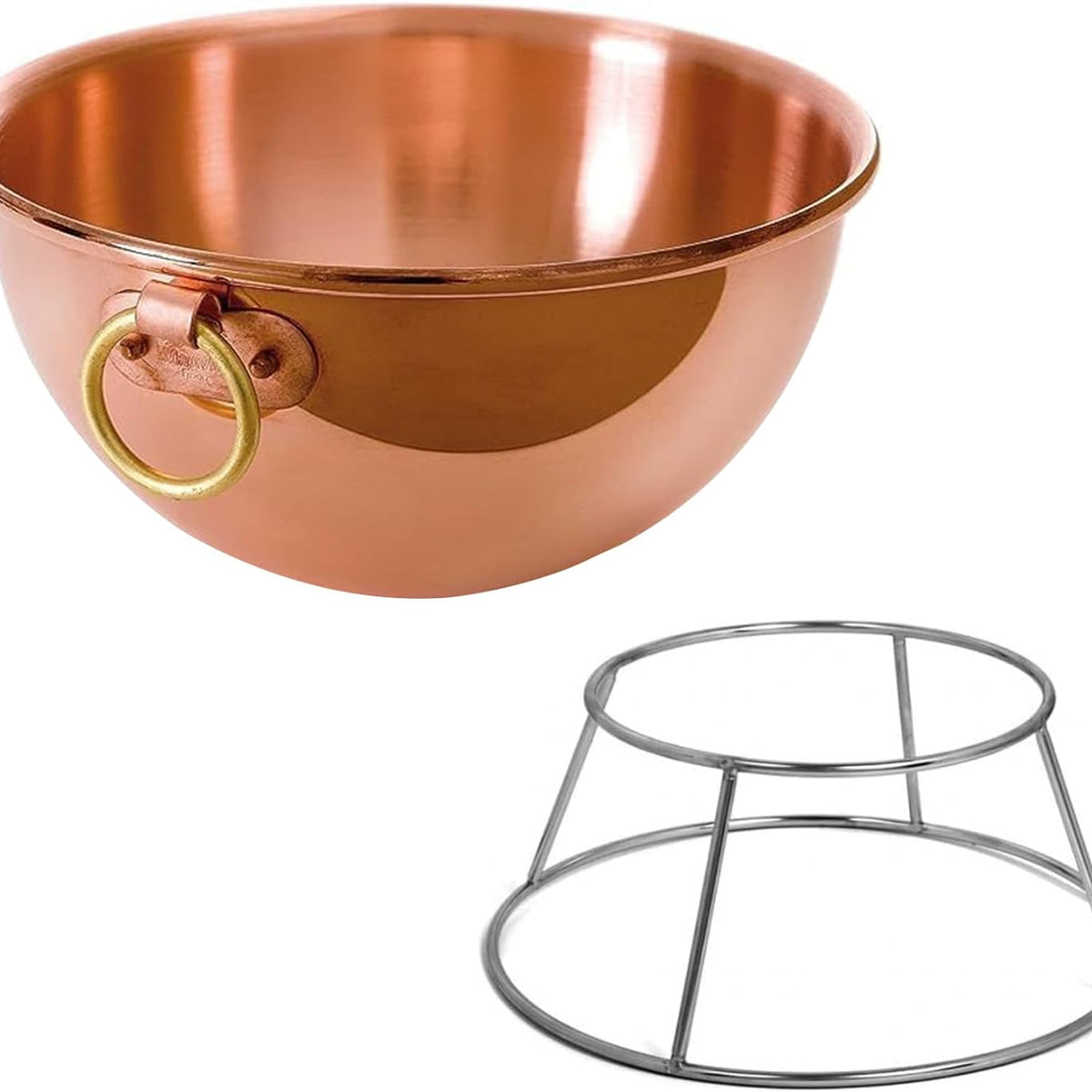 Mauviel M'Passion Copper Egg White Beating Bowl With Ring & Support, 2