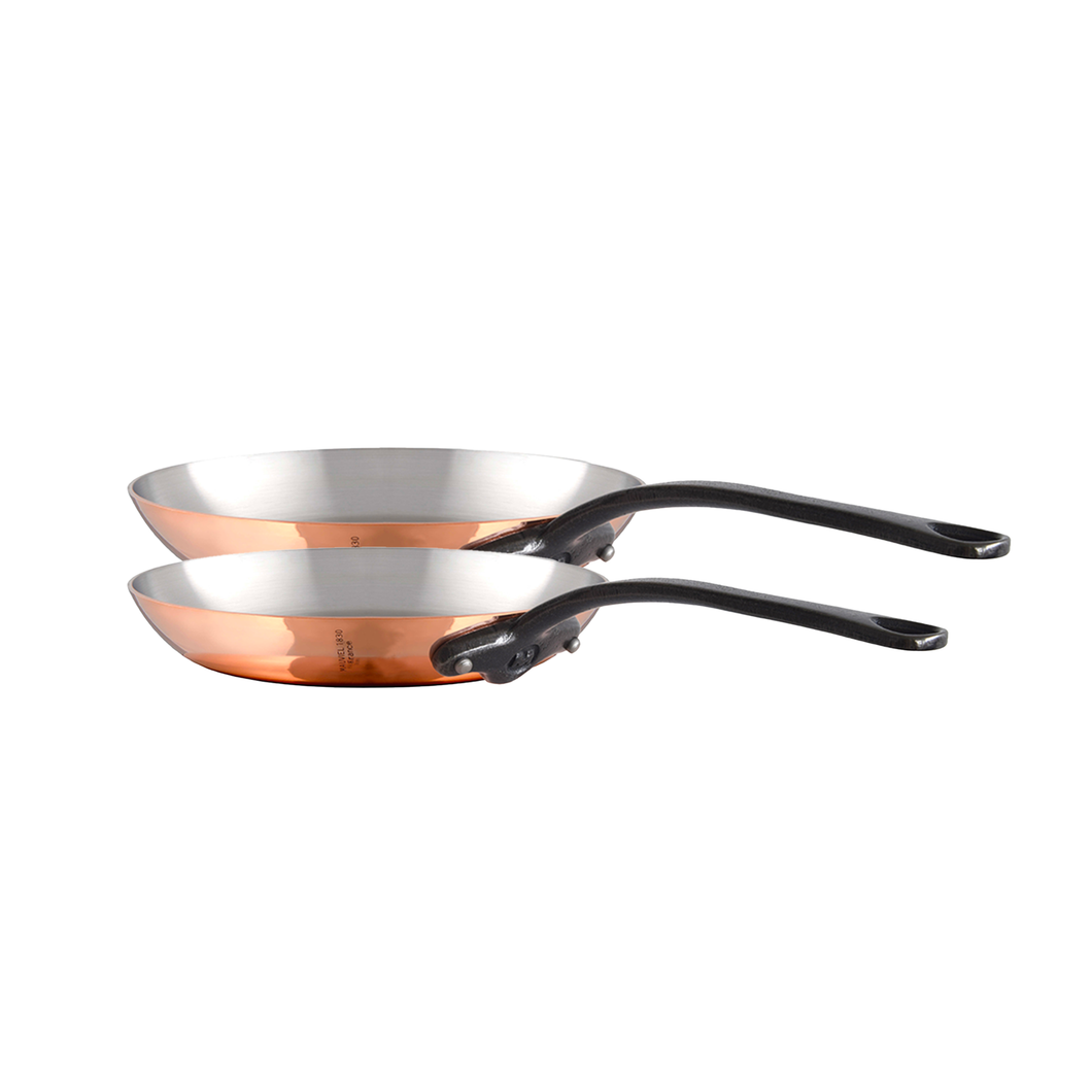 Mauviel M'Heritage 150 CI 2-Piece Copper Frying Pan Set With Cast Iron Handles