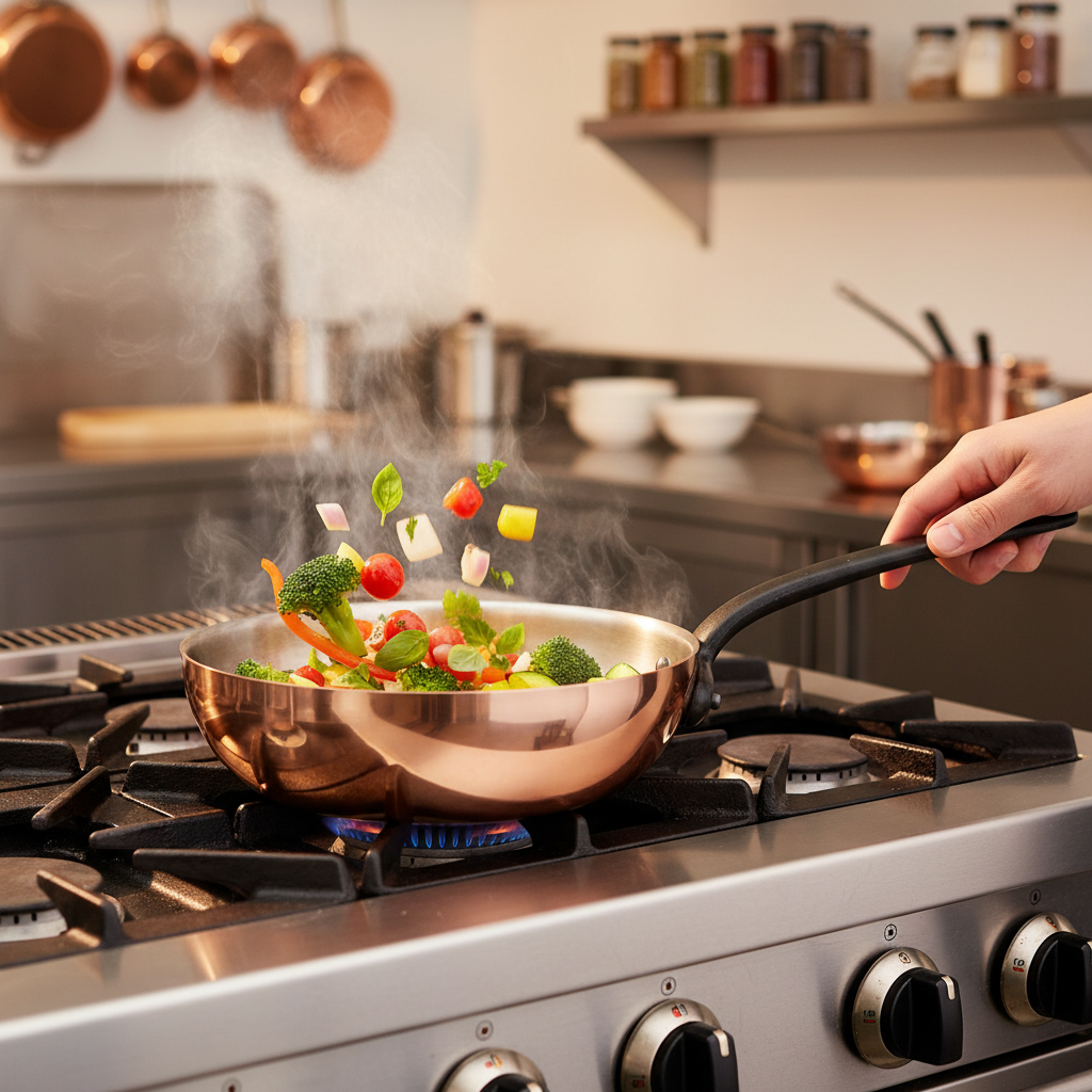 Mauviel M'Heritage M'150 CI 3.6-quart cast iron chef pan with lid, curved sides, and cast iron handle for versatile cooking.