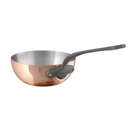 Mauviel M'Heritage 150 CI Curved Splayed Saute Pan With Electroplated Handle, 2.1-Qt