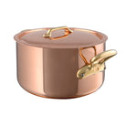 Mauviel M'Heritage 250 B Stewpan With Lid, Brass Handles, 6.1-Qt - Mauviel1830