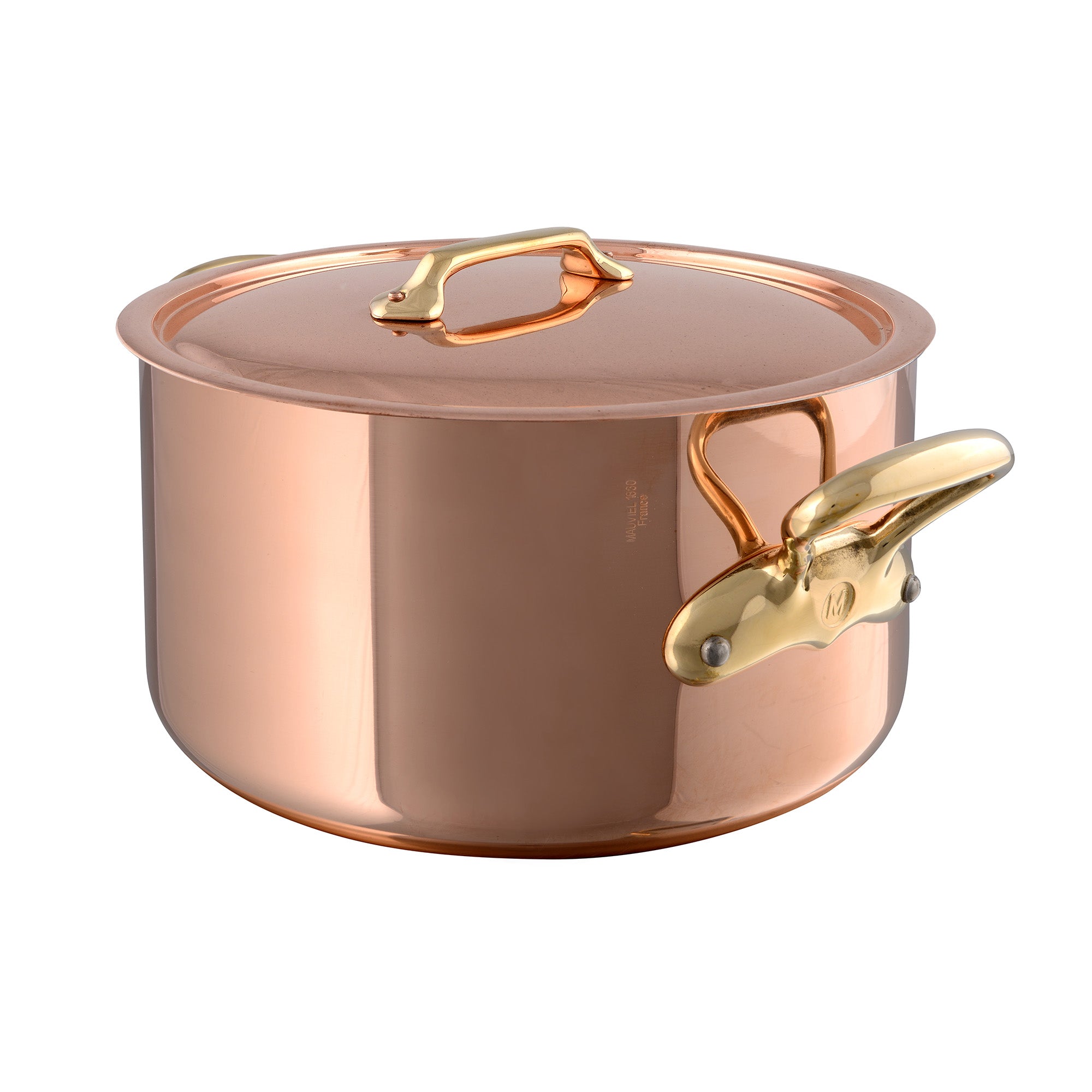 Mauviel M'Heritage 250 B Stewpan With Lid, Brass Handles, 6.1-Qt - Mauviel1830