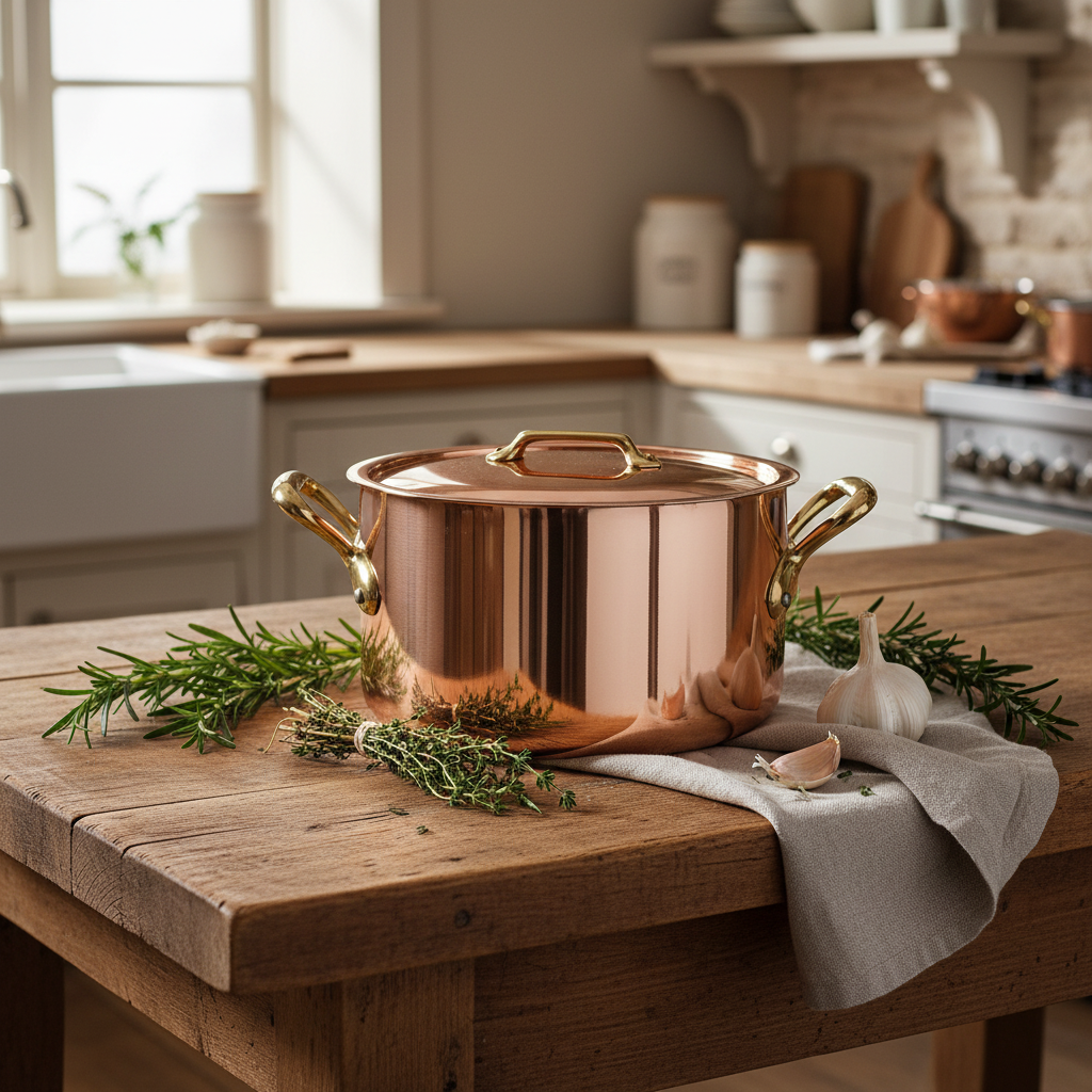 Mauviel M'Heritage M'250 B 10-Piece Cookware Set, Brass Handles - Mauviel1830