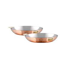 Mauviel1830 Mauviel Art Déco Copper 2-Piece Round Pan 7.9-In and 10.2-In Set With Brass Handles Mauviel Art Déco Copper 2-Piece Round Pan 7.9-In and 10.2-In Set With Brass Handles - Mauviel1830