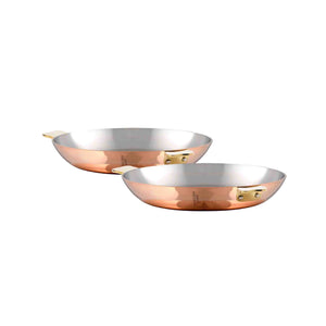 Mauviel Art Déco Copper 2-Piece Round Pan 7.9-In and 10.2-In Set With Brass Handles - Mauviel1830