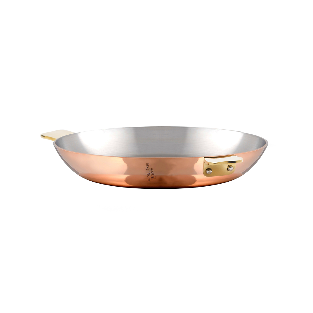 Mauviel Art Déco Copper Round Pan With Brass Handles, 10.2-In - Mauviel USA