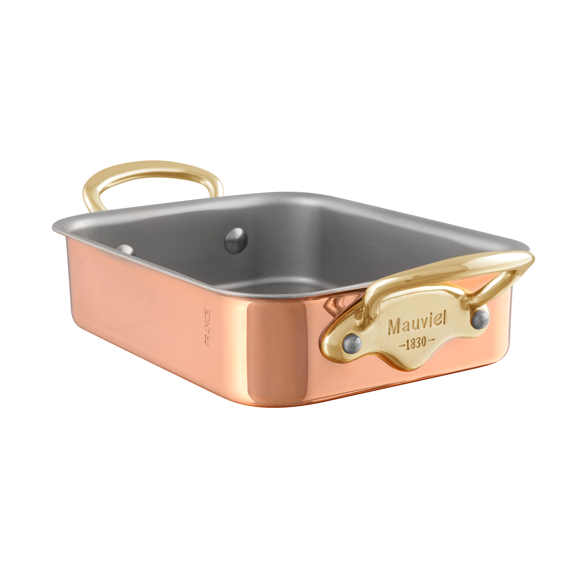 Mauviel Copper Roasting Pan With Brass Handles, 7.1 x 5.5-in