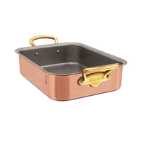 Mauviel Copper Roasting Pan With Brass Handles, 7.1 x 5.5-in