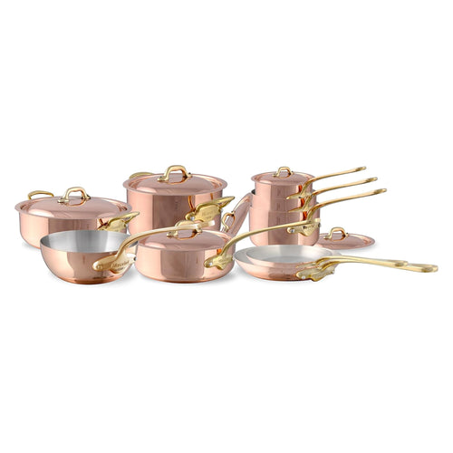 Mauviel M'150 B 16-Piece Copper Cookware Set With Brass Handles - Mauviel1830