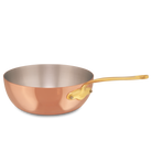 Mauviel M'Heritage M'150 B Copper Chef Pan With Lid and Brass Handle - Mauviel1830