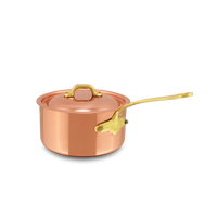 Mauviel M'Heritage M'150 B Copper Sauce Pan With Lid, And Brass Handle, 3.5-Qt
