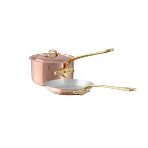 Mauviel M'150 B Copper Frying Pan 7.9-In and Sauce Pan 1.9-Qt Set With Brass Handle - Mauviel1830