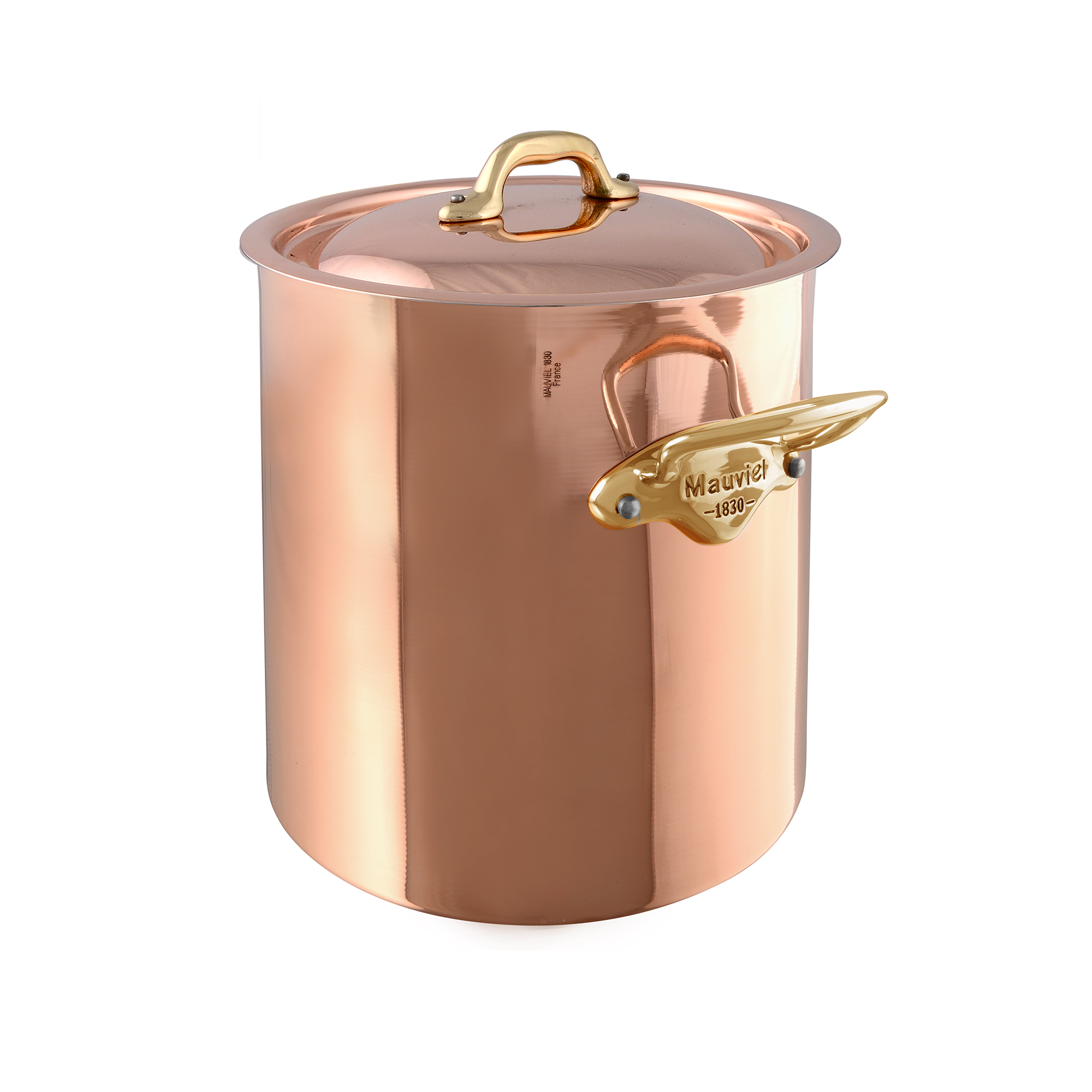 Mauviel M'150B Copper Stockpot With Lid Brass Handles, 10.5-Qt - Mauviel USA